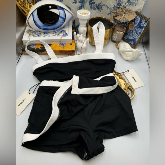 🆕 STAUD 🧿 NWT BIack White Bikini Set- Liv Top - Sz S & Nell Swim Skirt - Sz XS - Picture 13 of 16